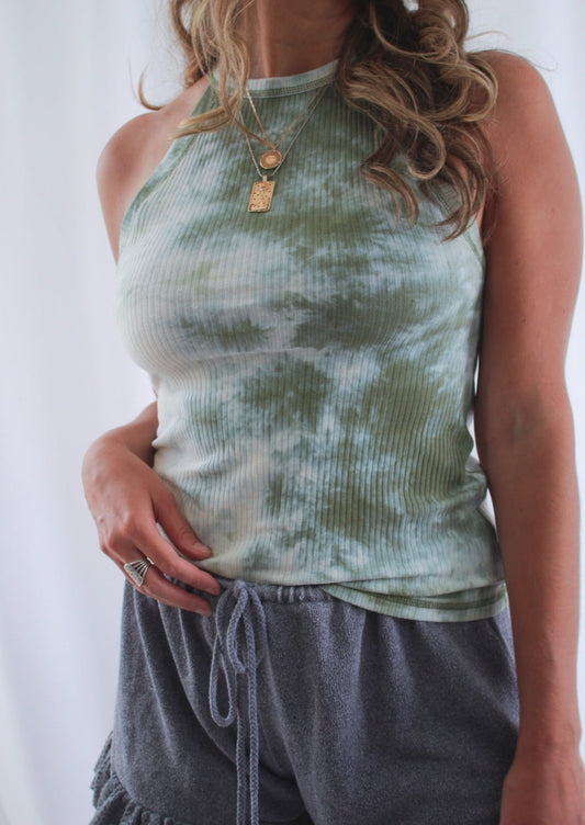Olive Rib Knit Tank